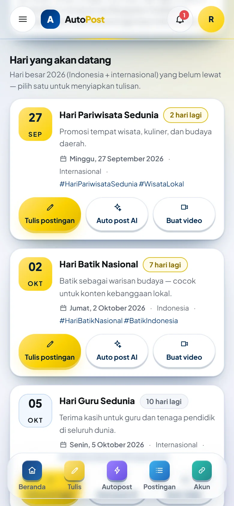Indonesian trends on a phone